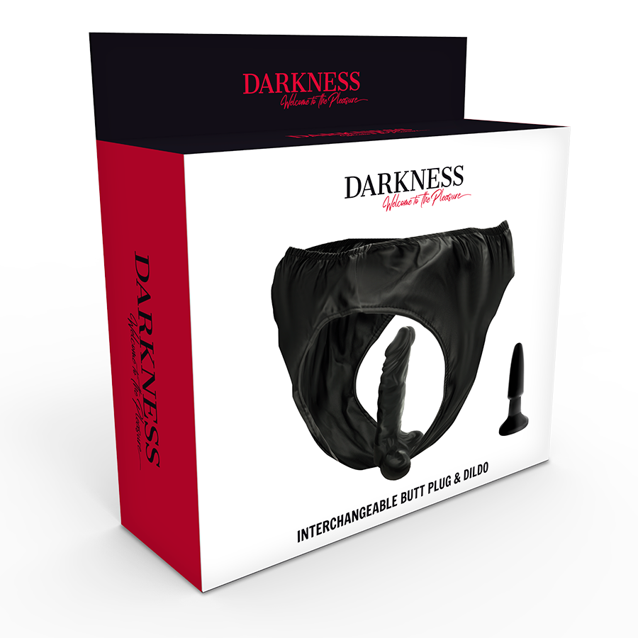Darkness Sensations Panties con Plug y Dildo Intercambiable