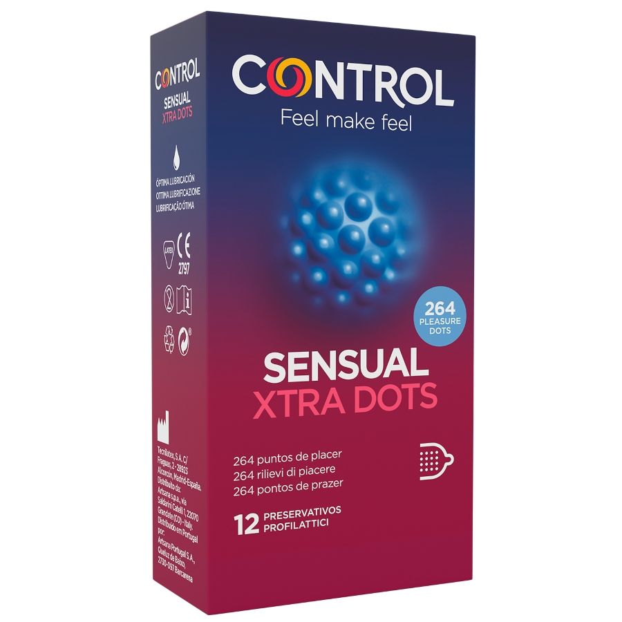Control Xtra Dots 12 Unidades - Preservativos con Relieve Intenso