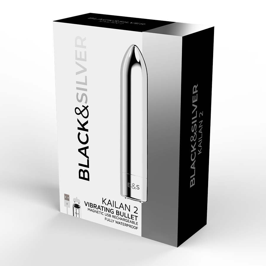 Black&Silver Vibrador Mini Recargable USB - 10 Patrones de Vibración