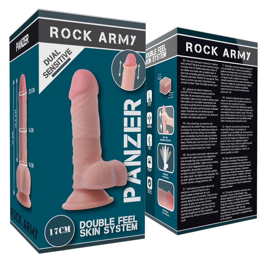 Rock Army Dual Density Panzer 17 cm - Dildo sin Vibración
