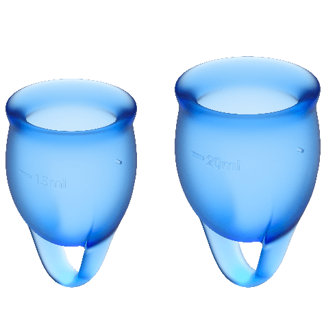 Satisfyer Feel Confident Menstrual Cup Dark Blue - Copas 15 + 20 ml