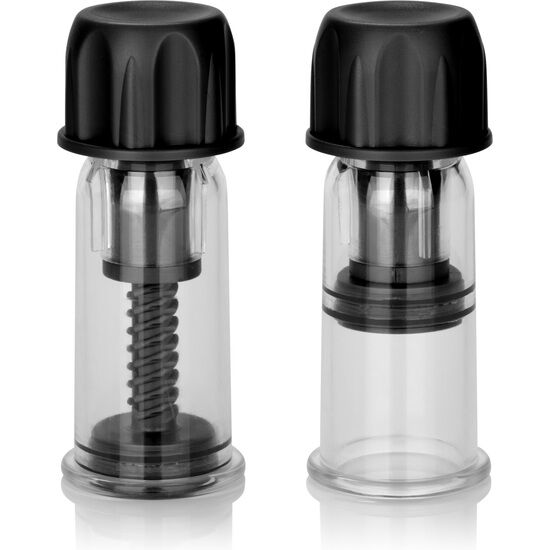 Vacuum Twist Nipple Suction Cup Black - Par de Cilindros de Succión