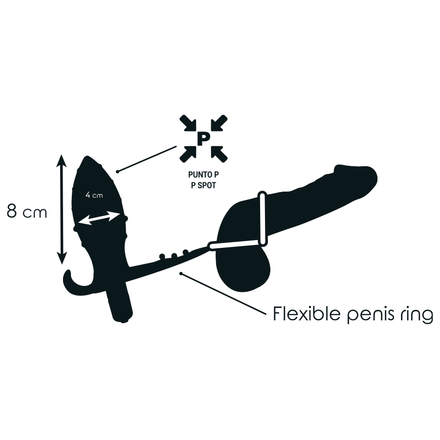 Plug Anal con Anilla Doble Negro - Addicted Toys