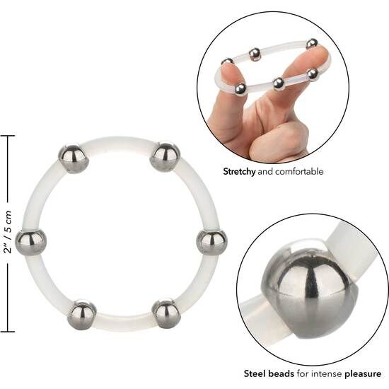 CalExotics Steel Beaded Silicone Ring XL