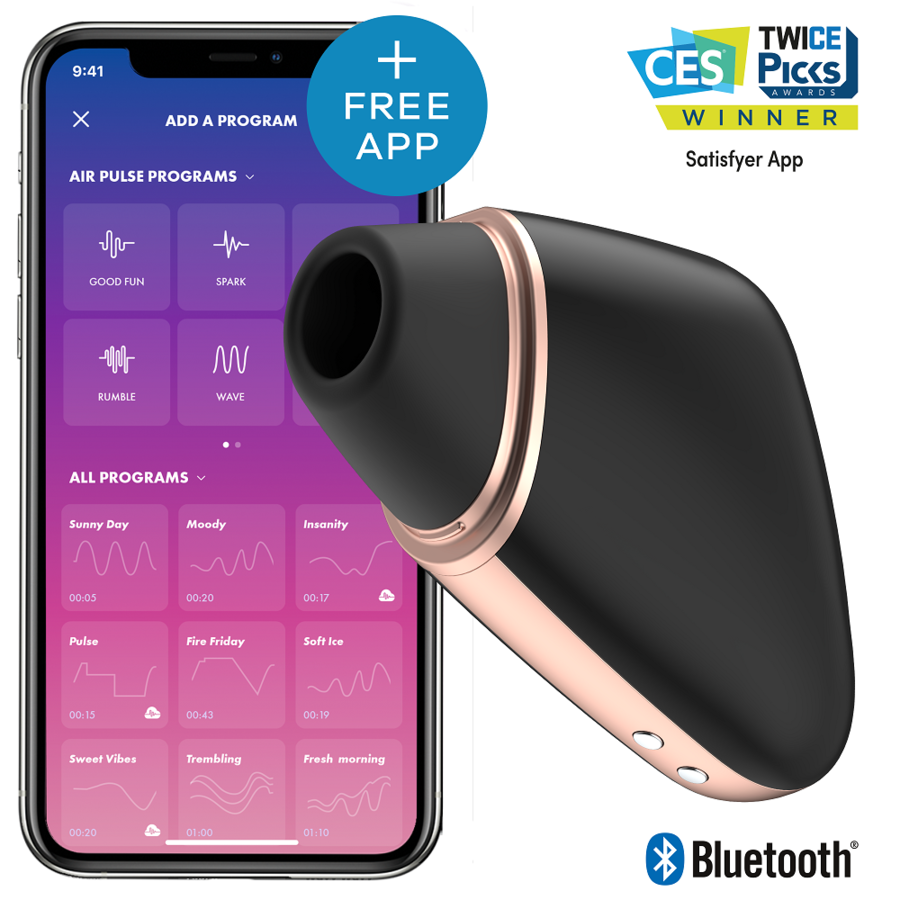 Satisfyer Love Triangle Air Pulse Stimulator & Vibrator Negro con App Bluetooth
