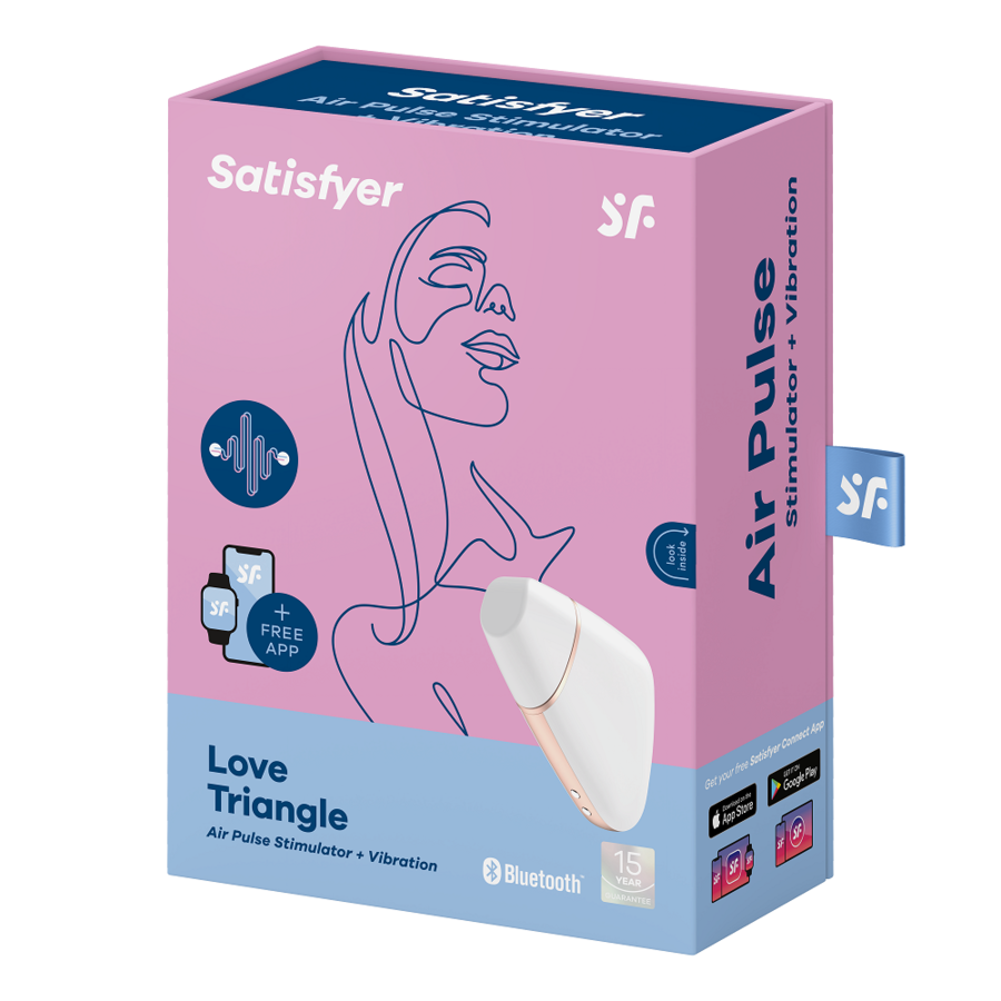 Satisfyer Love Triangle Air Pulse Stimulator & Vibrator - Blanco