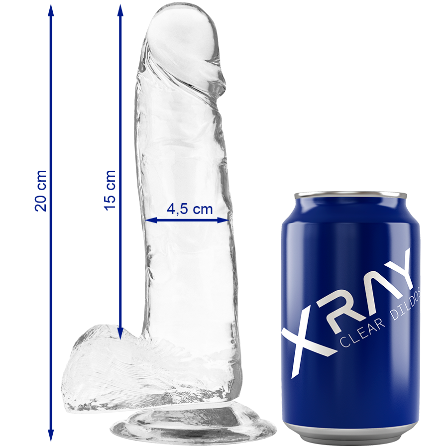 X Ray Clear Dildo Realista Transparente 20cm