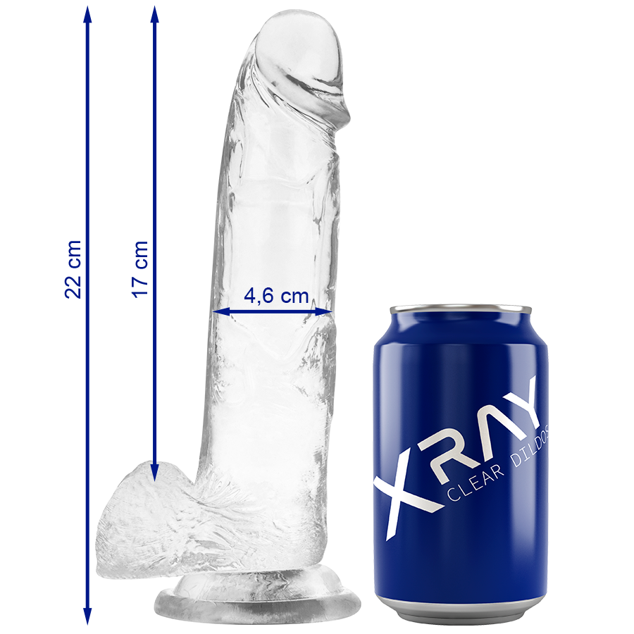 X Ray Clear Cock With Balls 22 cm - Dildo Transparente