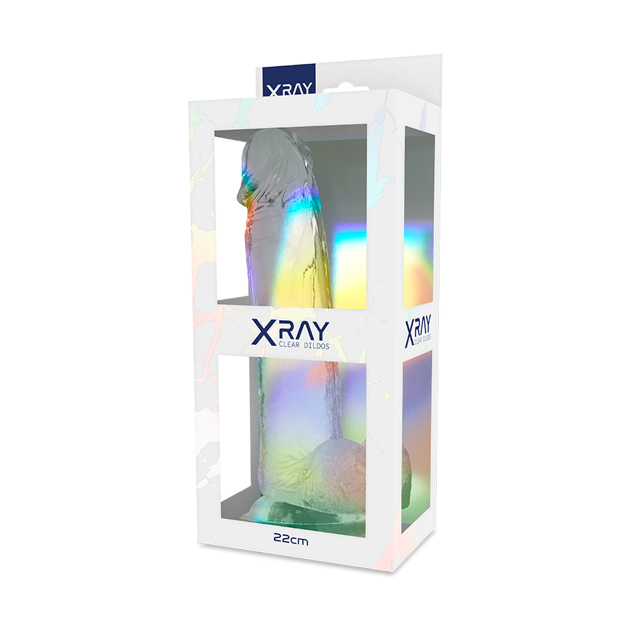 X Ray Clear Cock With Balls 22 cm - Dildo Transparente
