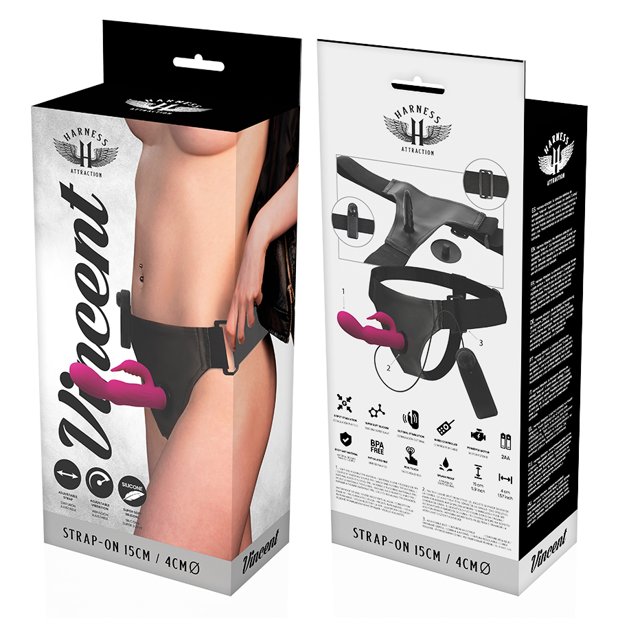 Harness Attraction Vibrator Rabbit Vincent 15 cm