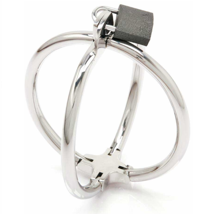 Metal Hard Criss Cross Handcuff - Esposas de Acero Inoxidable