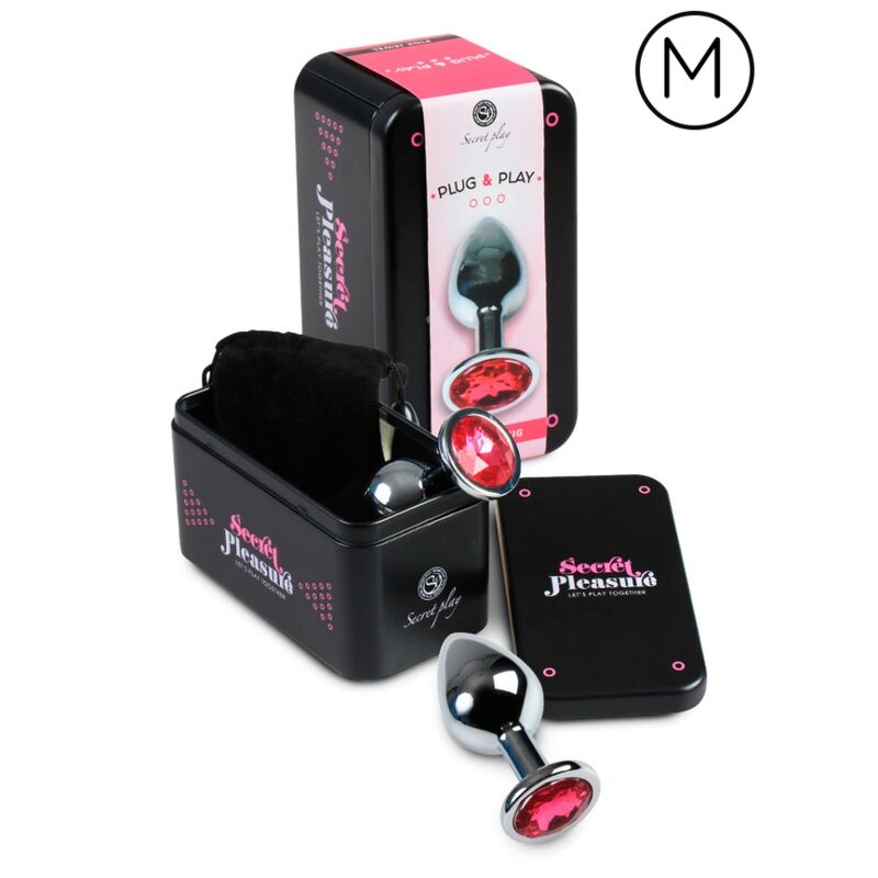 Plug Anal Metal Fucsia 8 cm con Bolsa de Almacenamiento