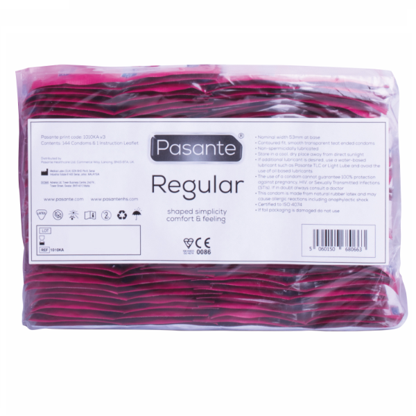 Pasante Regular Condoms 144 Unidades - Protección Fiable