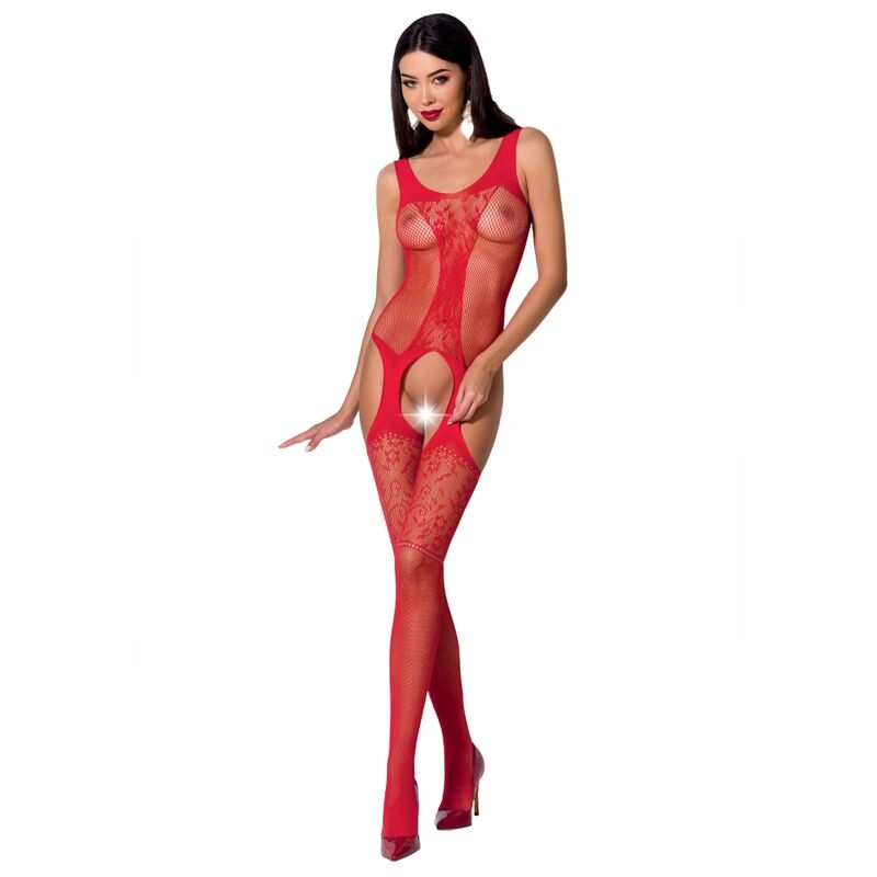 Passion Woman BS072 Bodystocking Talla Única Rojo
