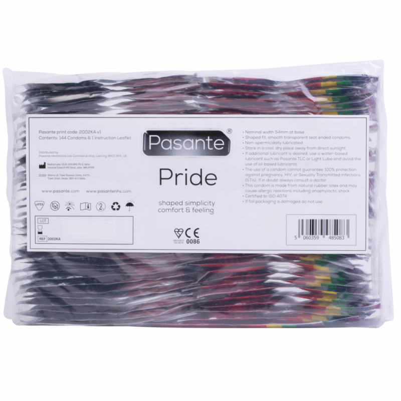 Pasante Format Gay Pride 144 Pack - Condones de Látex Lubricados