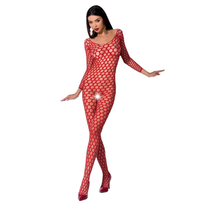 Passion Woman BS077 Bodystocking Rojo Talla Única