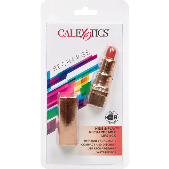 CalExotics Bala Recargable Lipstick Hide & Play Red