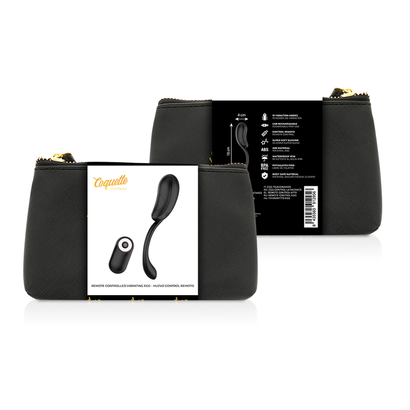 Coquette Chic Desire - Huevo Vibrador Control Remoto Recargable Negro/Oro