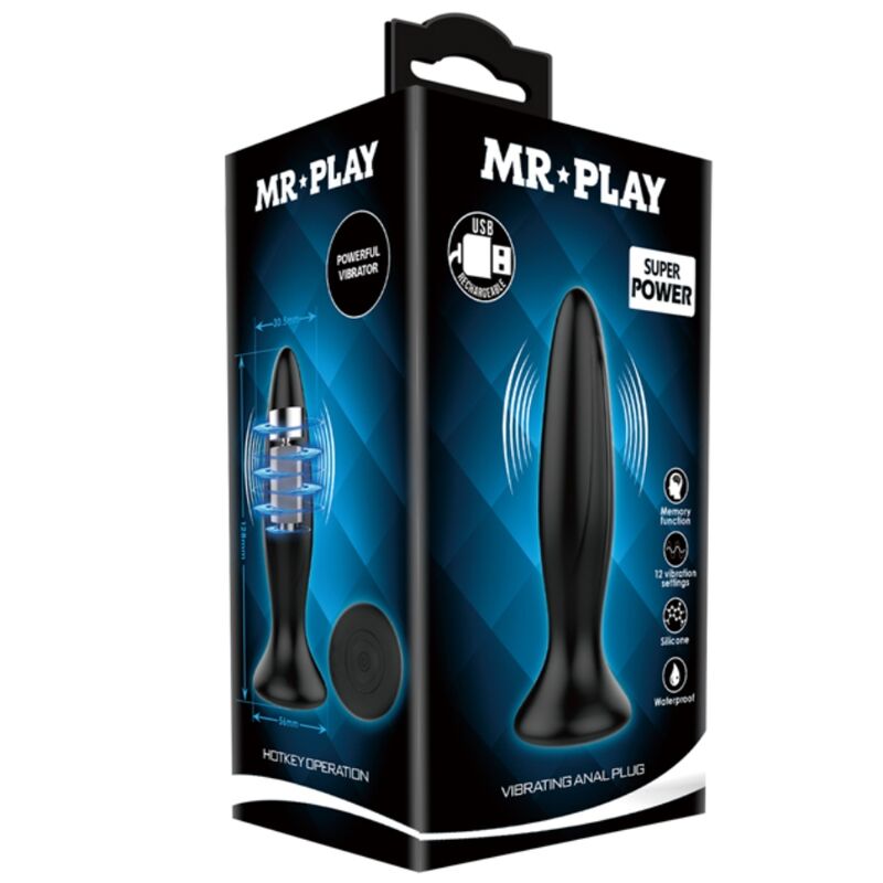 Mr Play Vibrador Anal Recargable Negro