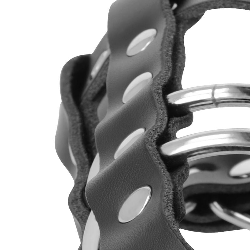 Darkness Leather Chastity Cage with Lock - Bondage