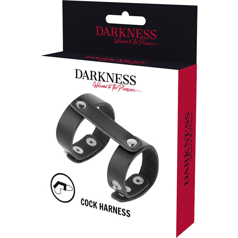 Anillo Ajustable para Pene y Testículos Darkness Leather
