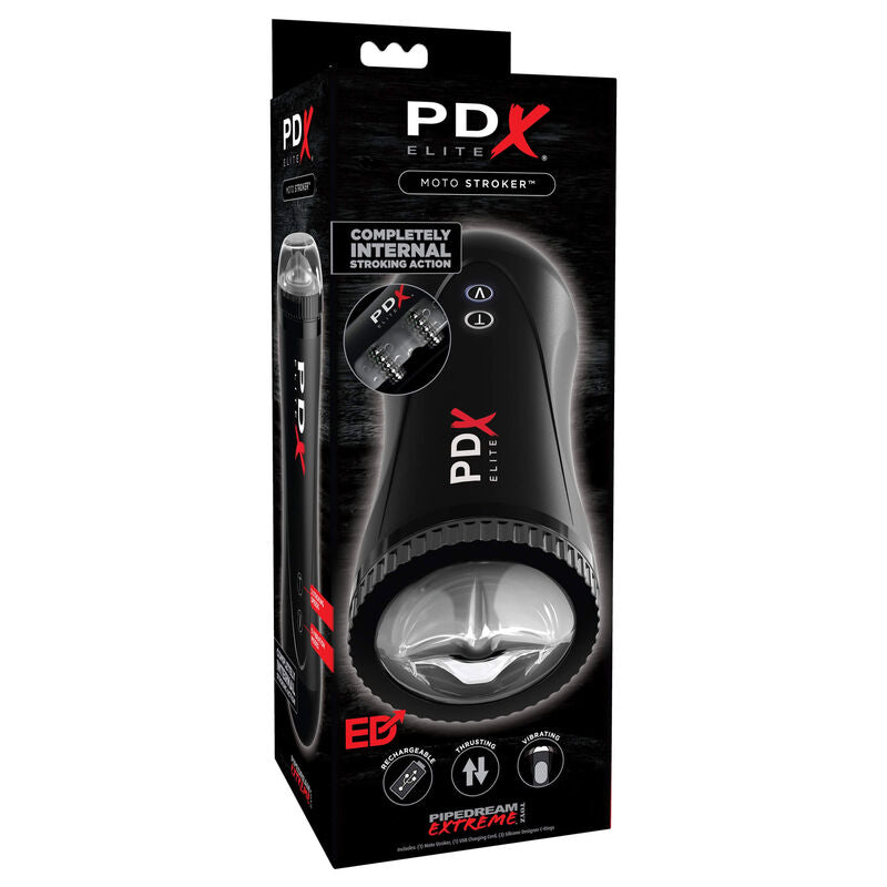 PDX Elite Moto Stroker - Masturbador con Vibración y Movimiento Automático