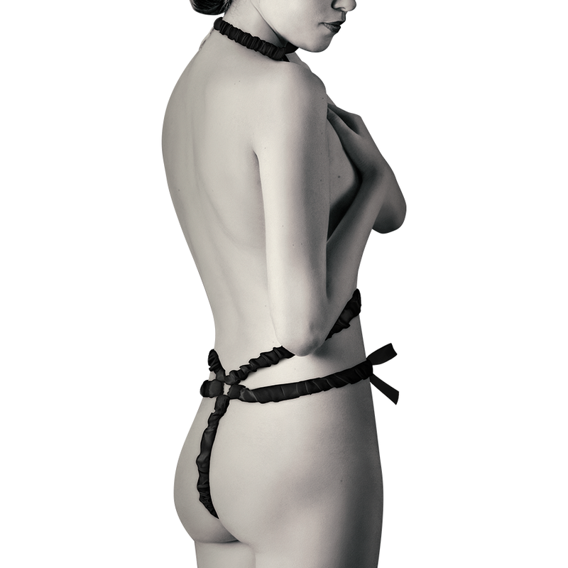 Coquette Chic Desire - Arnés Elástico con Cubrepezones Negro