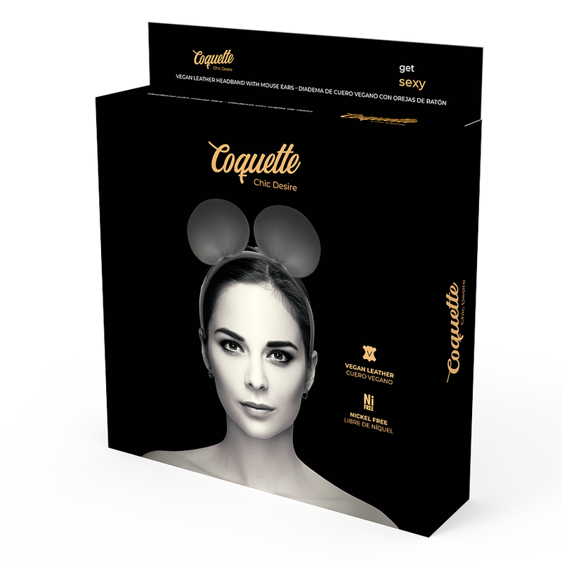 Coquette Chic Desire - Diadema con Orejas de Gato en Cuero Vegano