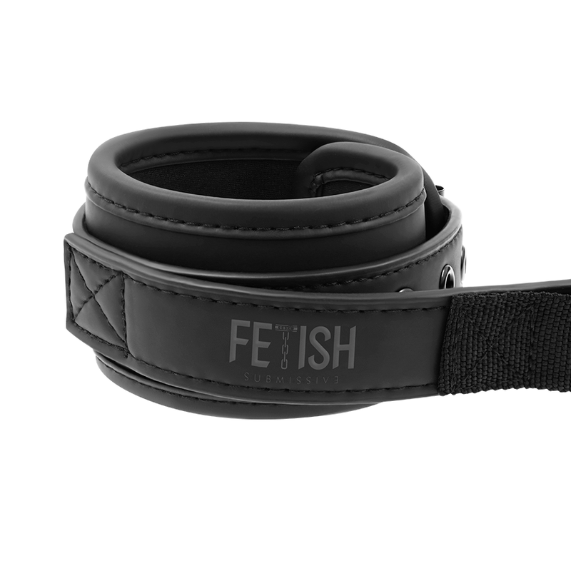 Fetish Submissive Neoprene Handcuffs with Handle - Restricciones BDSM Ajustables