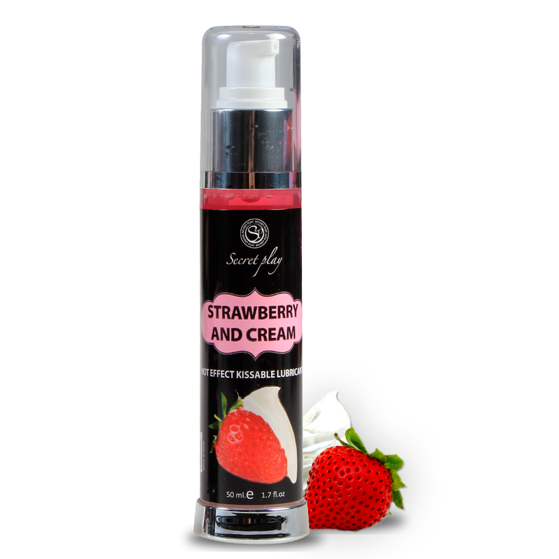 Lubricante Secretplay 2 en 1 Efecto Calor Fresa y Nata 50 ml