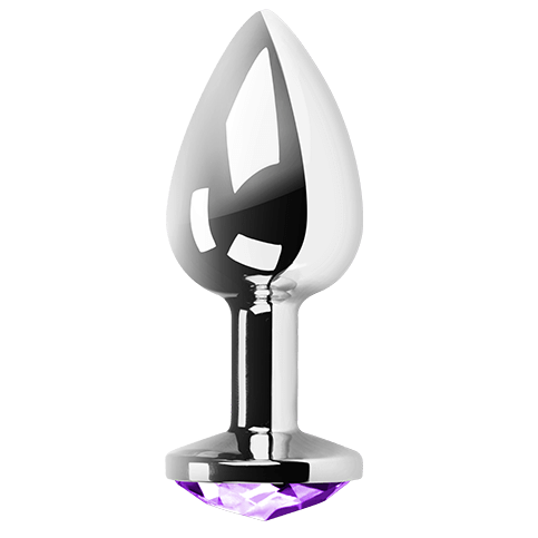 Secretplay Anal Plug M Metal con Piedra Lila