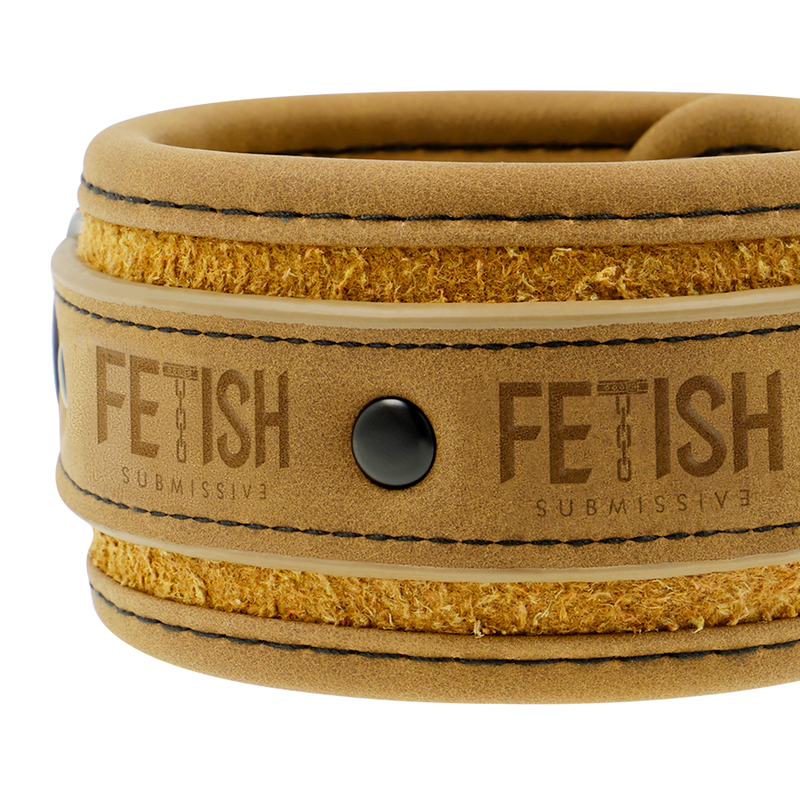 Fetish Submissive Origin - Tobilleras de Cuero Vegano con Forro de Neopreno