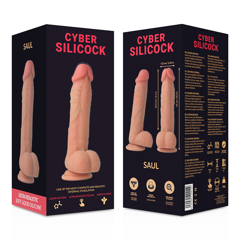 Cyber Silicock Saul Ultra Realistic - Dildo de Silicona Líquida 21 cm