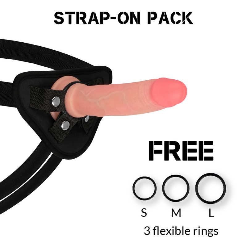 Rock Army Harness + Liquid Silicone Dildo Premium Avenger 19 cm