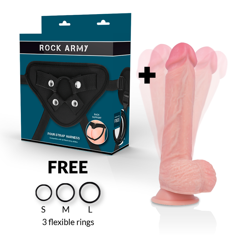 Rock Army Harness + Hawk Rotator and Vibrator 22 cm