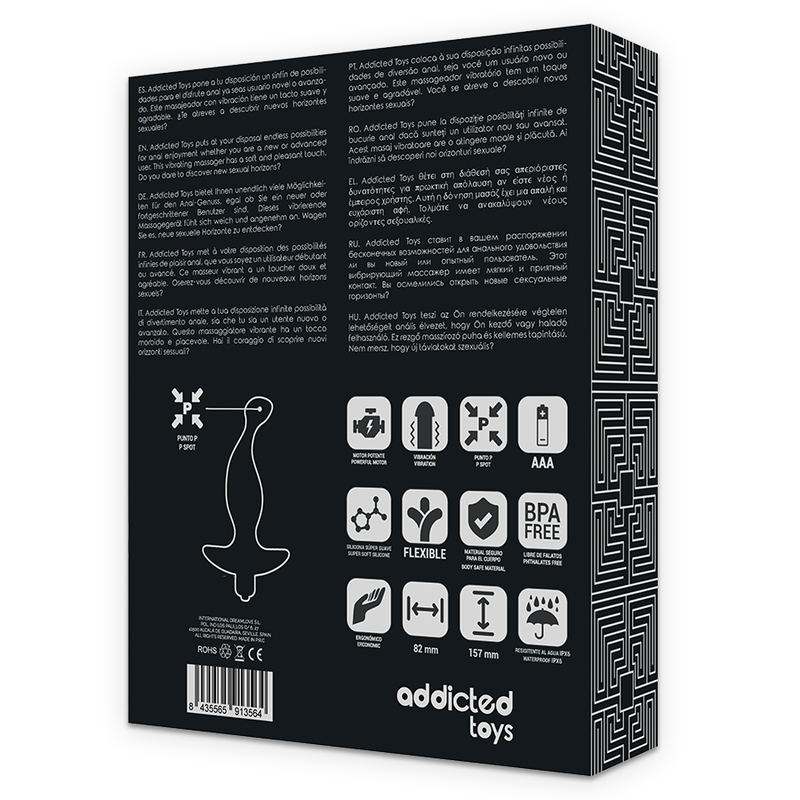 Addicted Toys Anal Massager with Black Vibration Model 1