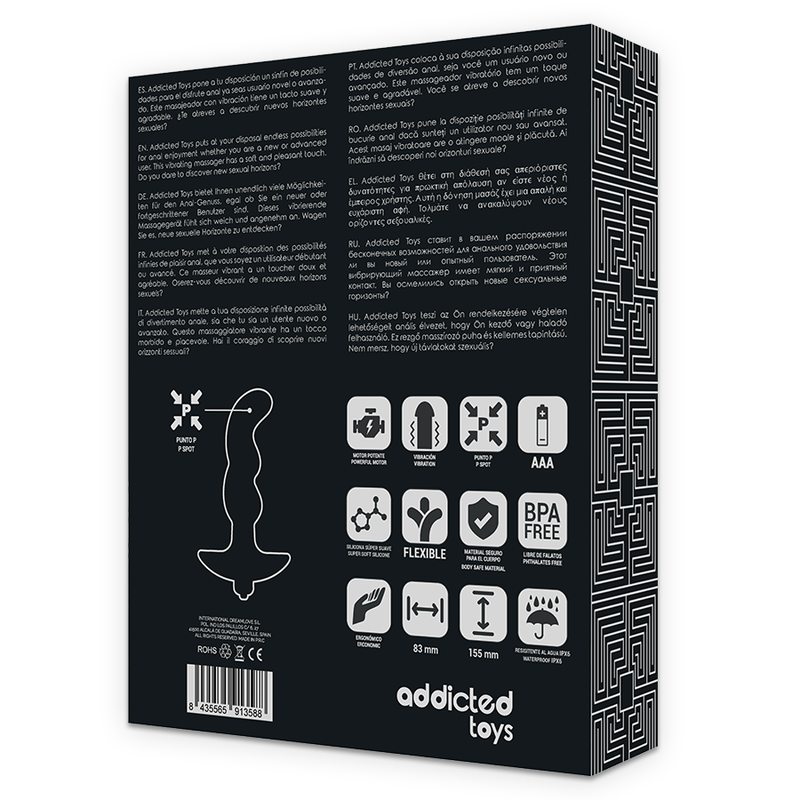 Addicted Toys Anal Massager Black Vibration Model 2