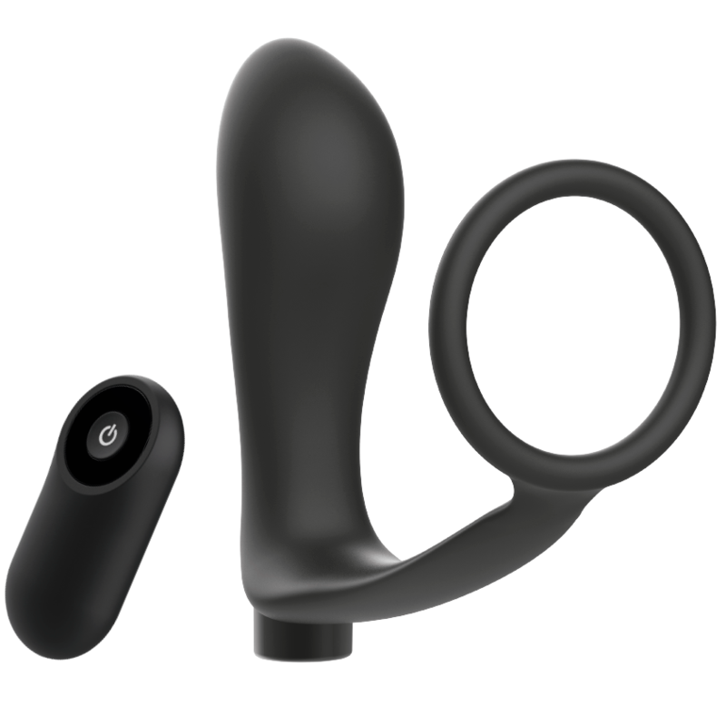 Anillo Peneano con Plug Anal y Mando a Distancia Recargable - Addicted Toys
