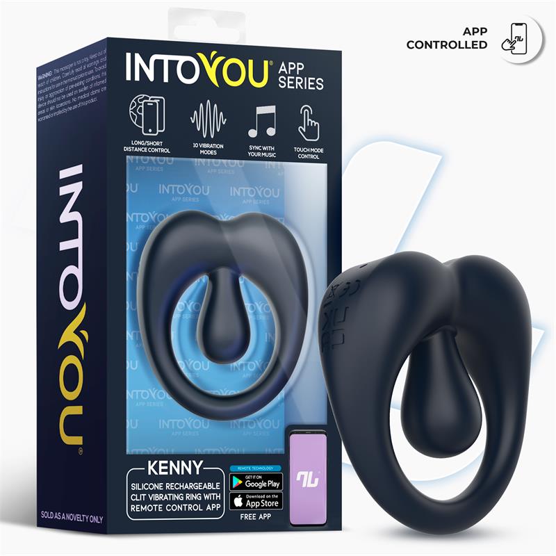 Kenny Anillo Vibrador con Estimulador de Clítoris y APP Azul Noche