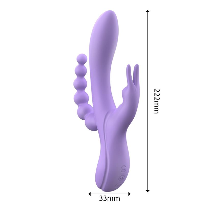 Lindsay Vibrador con Cadena Anal Silicona Líquida Unibody Flexible 2 Motores