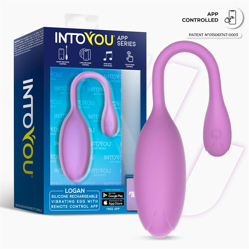 Logan Huevo Vibrador con APP Silicona Unibody Púrpura