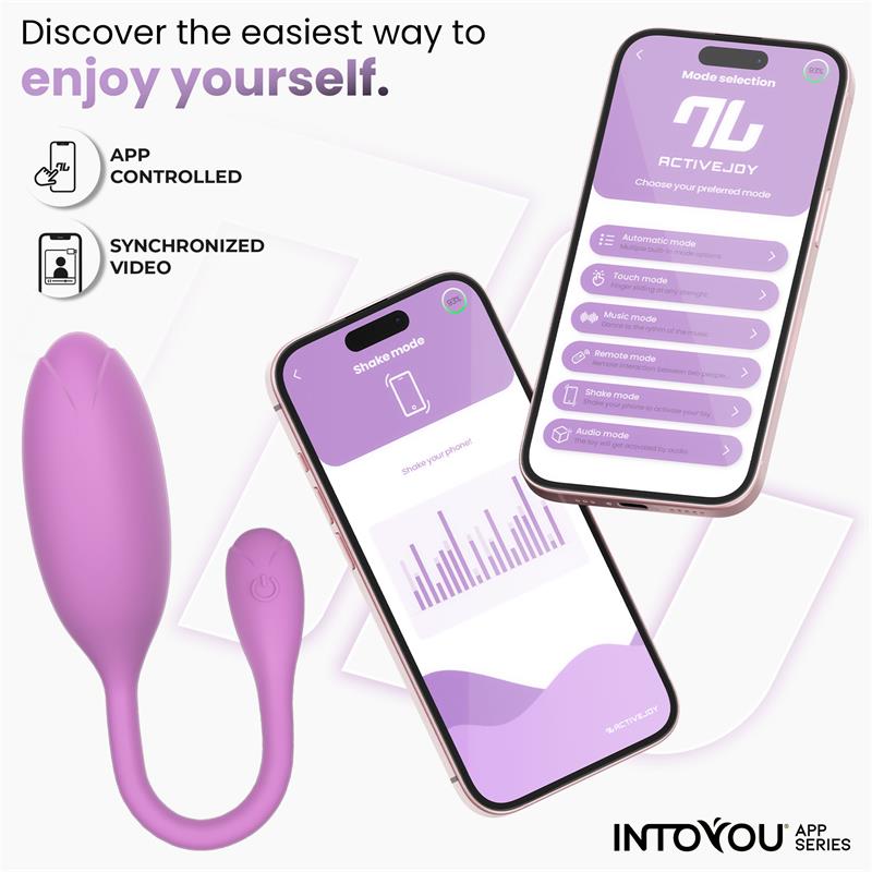 Logan Huevo Vibrador con APP Silicona Unibody Púrpura