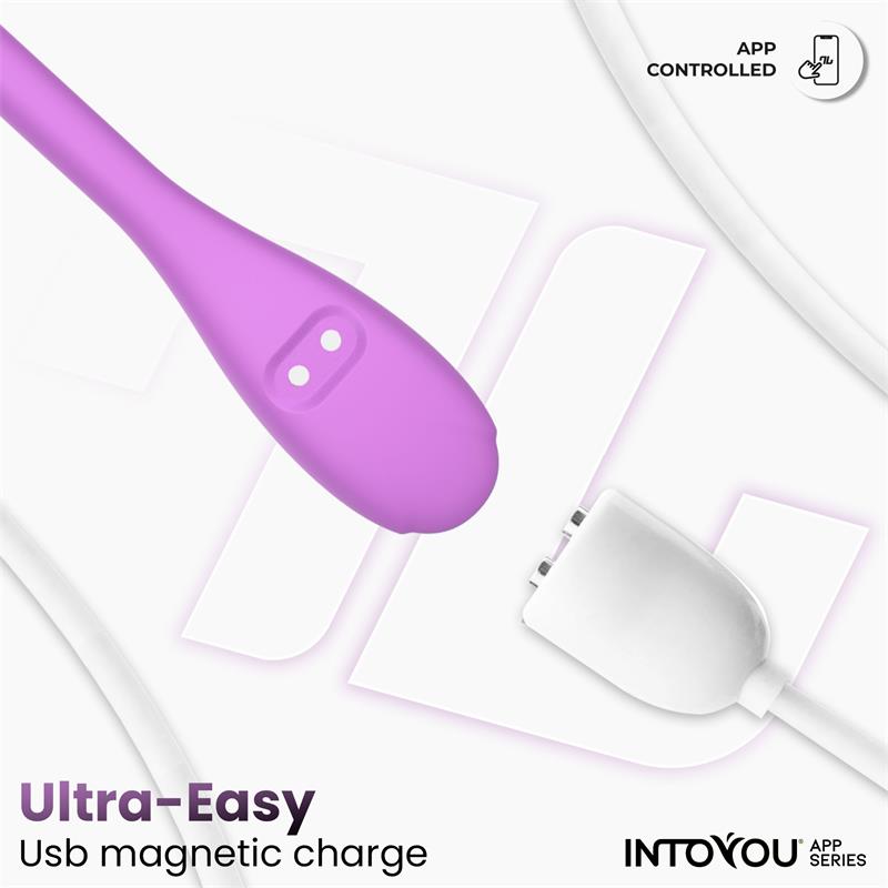 Logan Huevo Vibrador con APP Silicona Unibody Púrpura