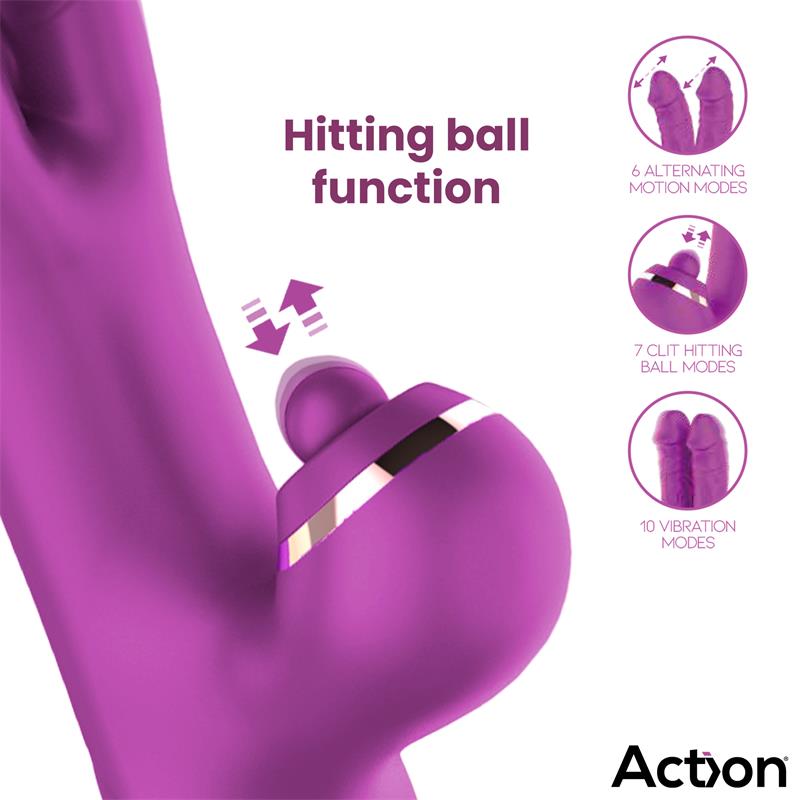 Nico Vibrador con Dildos Alternantes y Bola Percutora 4 Motores