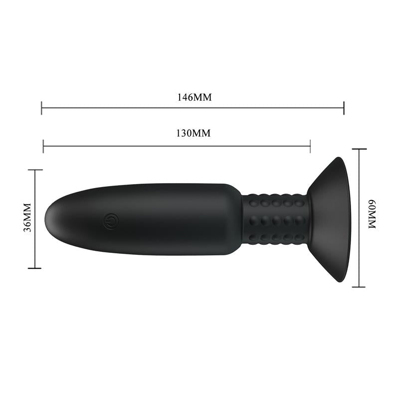 Plug Anal con Vibración y Rotación con Control Remoto USB