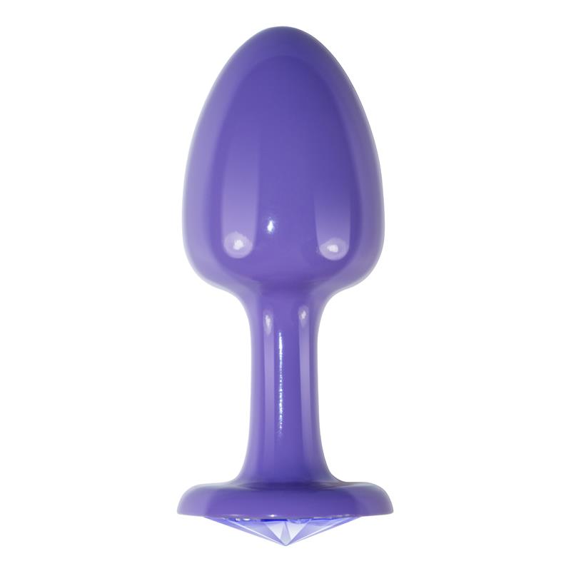 Plug Anal de Metal Púrpura Rosebud con Joya Azul